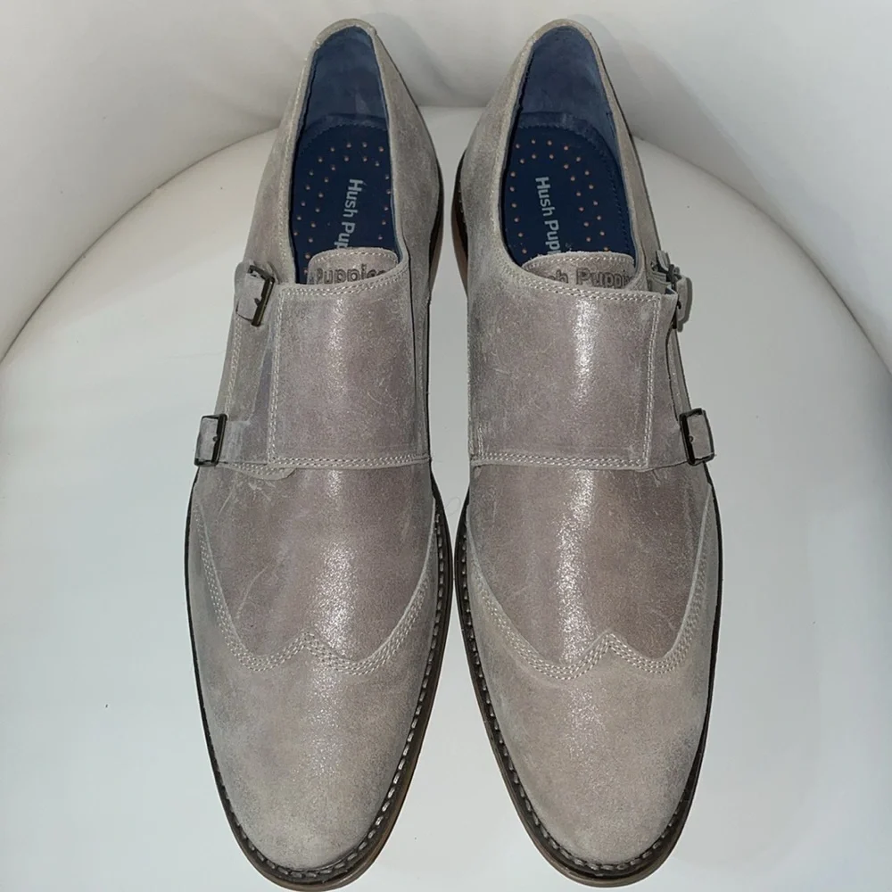Mens Hush Puppies Beige Suede‎ Oxford Style Shoes Size 12-13